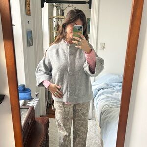 Halogen Gray Button-Up Cardigan